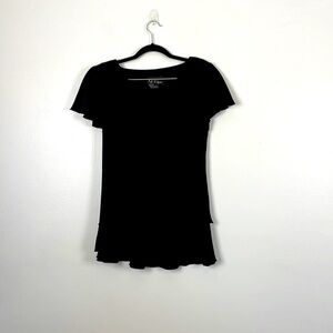 S.L. Fashion skirt since 8 two piece V neck pull on skirt layered angled hem